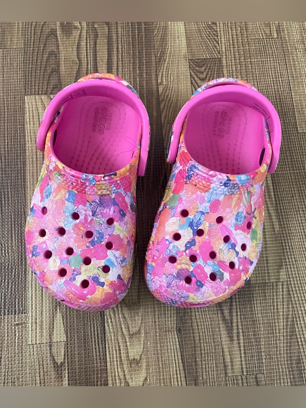 Crocs Kids' Pink Multi Color Classic Clog 8